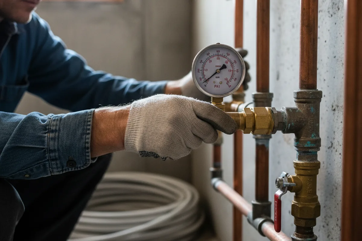 Pressure testing a repaired line during Water Line Repair in Orovada